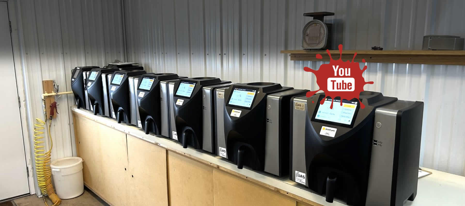 Check-out videos of whole grain testing equipment that UAS Service Corp sells and supports. - FOSS Infratec protein analyzers and DICKEY-john moisture meters.